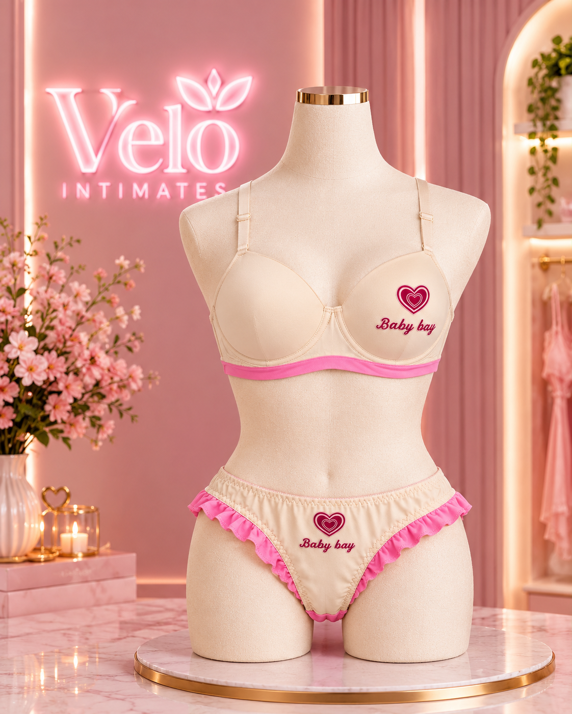 Sweetheart Ruffle Bra & Brief Set