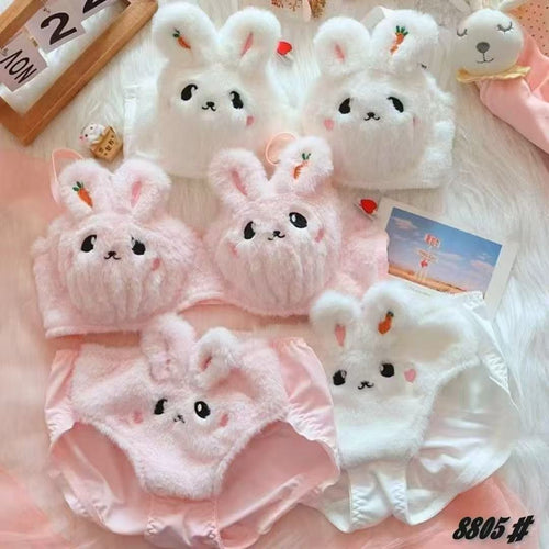 Fluffy Bunny Bra & Panty Set